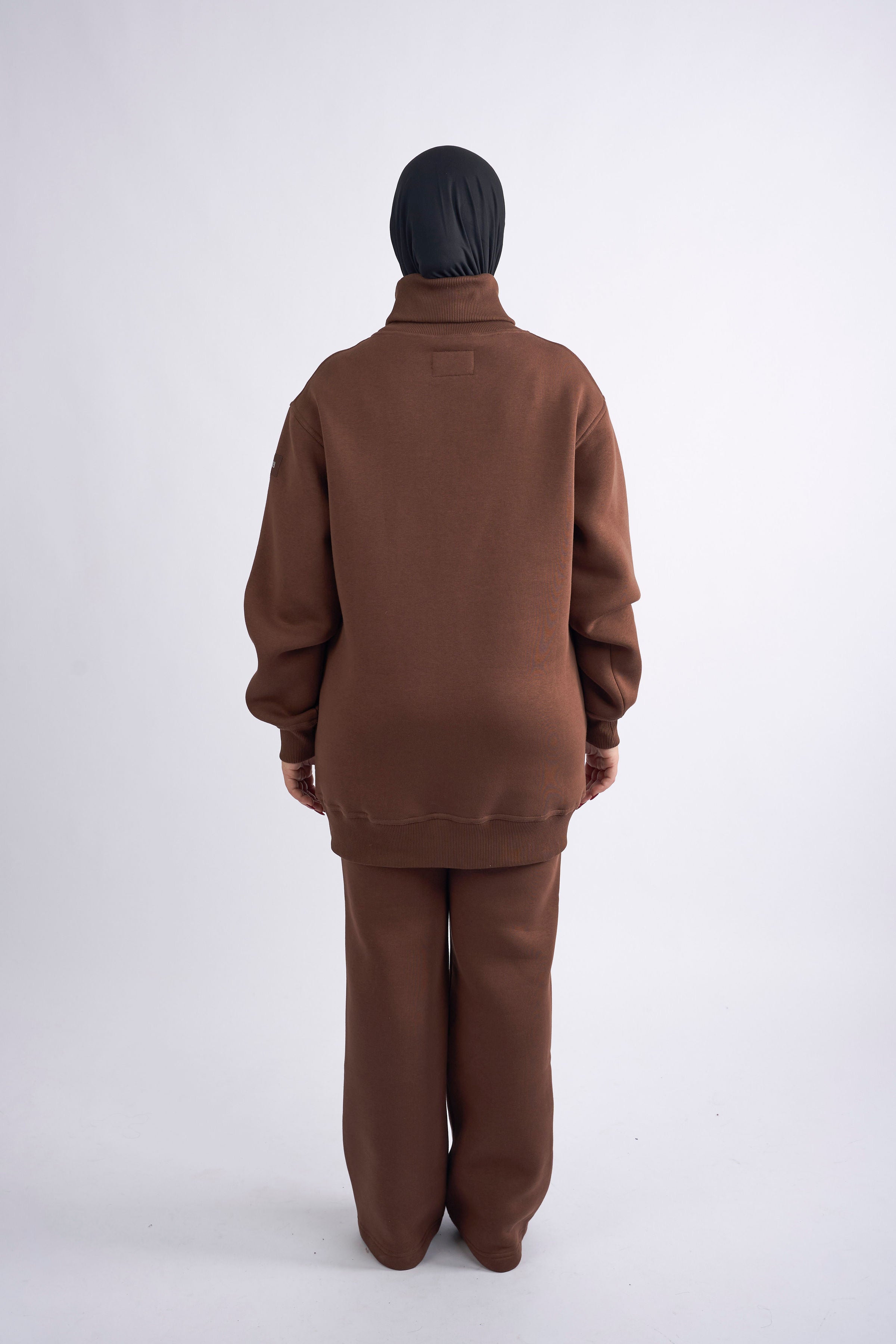 Soft High-Neck Sweater - Brown