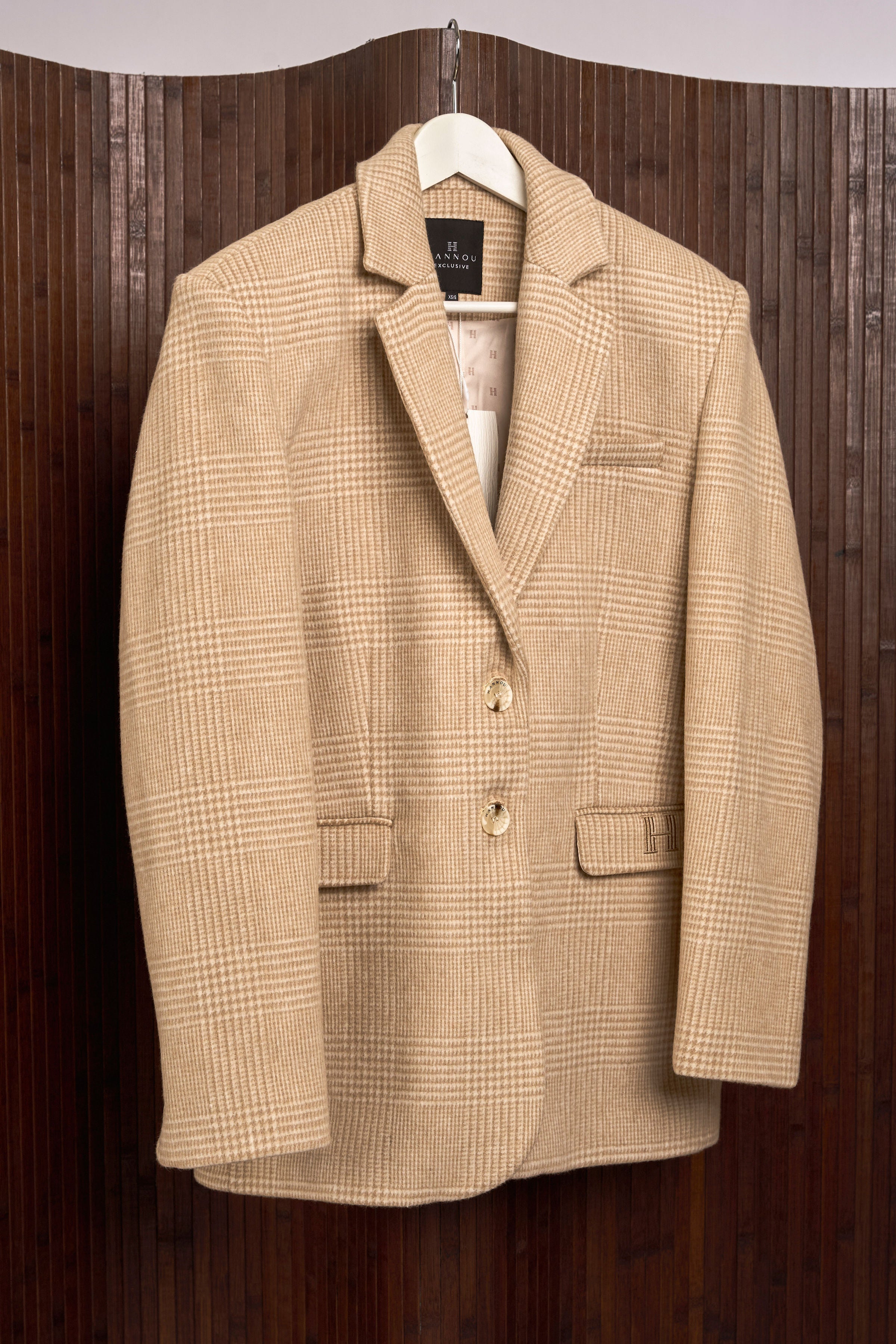 HERITAGE WOOL OVERSIZED BLAZER - BEIGE