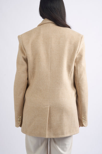 HERITAGE WOOL OVERSIZED BLAZER - BEIGE