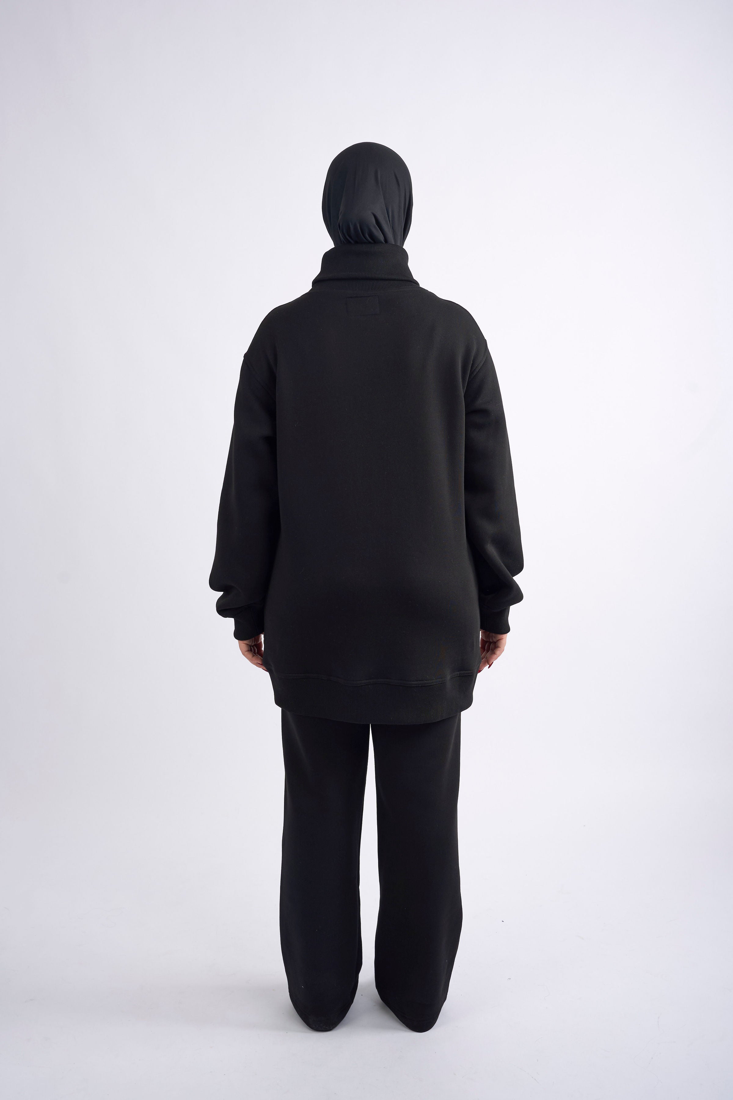 Soft High-Neck Sweater - Black