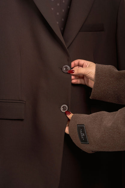 OVERSIZED BLAZER - BROWN