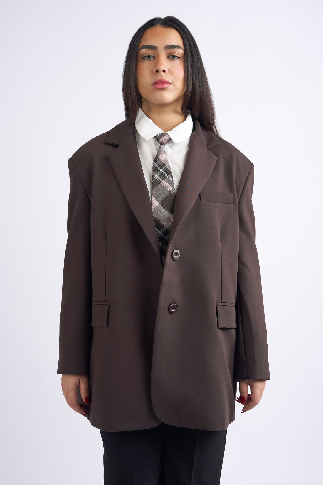 OVERSIZED BLAZER - BROWN